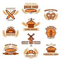 zeichen oder symbole für brot, bäckerei und gebäck vektor