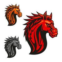 våldsam häst huvud schack stiliserade emblem vektor