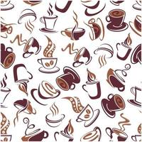 sömlös mönster med brun koppar av kaffe vektor