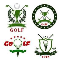 golfspielsymbole mit sportartikeln vektor