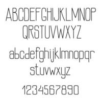 retro alfabet med mycket liten rader brev vektor