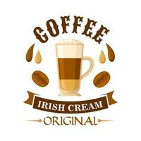 Irish Cream Coffee Cocktail-Abzeichen für Menüdesign vektor