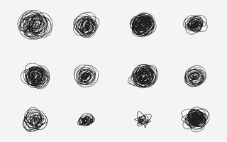 uppsättning av klotter oärlig penna och klottra isolerat på vit bakgrund, ritad för hand vektor illustration