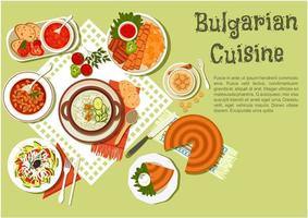 ljus festlig meny ikon av bulgarian kök vektor
