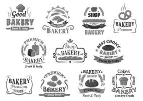 Embleme oder Schilder für Bäckereien und Konditoreien vektor