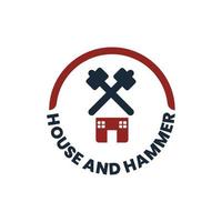 Haus und Hammer-Logo vektor