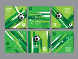 fotboll malldesign, fotboll banner, sport layout design, grönt tema, vektorillustration vektor