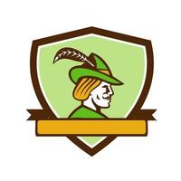Robin Hood Seitenband Wappen Retro vektor