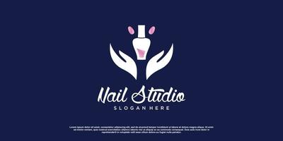 Beauty-Nagel-Logo-Design-Vektor mit kreativem Premium-Vektor im einzigartigen Stil vektor