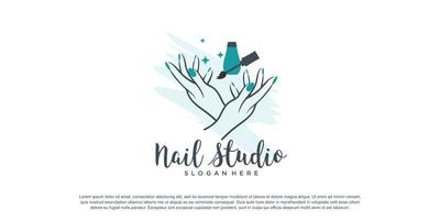 nagellogo-designkonzept für schönheit mit kreativem elementstil vektor