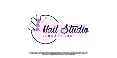 Beauty-Nagel-Logo-Design-Vektor mit kreativem Premium-Vektor im einzigartigen Stil vektor