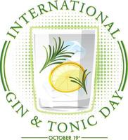 internationales gin and tonic day banner vektor