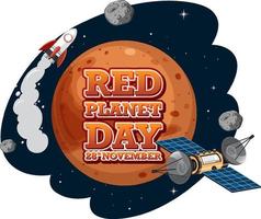 röd planet dag logotyp design vektor