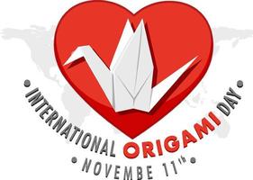 internationales Origami-Tag-Logo-Design vektor