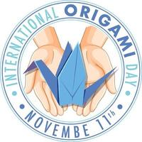 internationales Origami-Tag-Logo-Design vektor