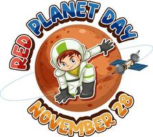 röd planet dag baner design vektor