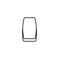 Leerer Vibe-Kühler oder Bierglas-Symbol auf weißem Hintergrund. Einfach, Linie, Silhouette und sauberer Stil. Schwarz und weiß. geeignet für symbol, zeichen, symbol oder logo vektor