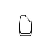 Crushed Vibe Cooler oder Bierglas-Symbol auf weißem Hintergrund. Einfach, Linie, Silhouette und sauberer Stil. Schwarz und weiß. geeignet für symbol, zeichen, symbol oder logo vektor