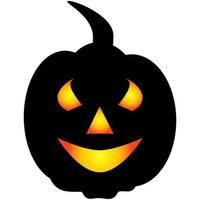 Halloween-Kürbis-Symbol. Herbstsymbol. halloween gruseliger kürbis mit einem lächeln, brennenden augen. vektor