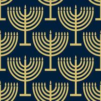 sömlös mönster med guld symboler på blå Färg bakgrund för hanukkah jewish Semester vektor
