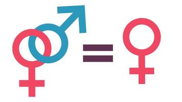 Gleichstellungskonzept. Gleichheit, um eine, freie Frau und traditionelle Beziehung zu sein. gleichberechtigungskonzept. Geschlechtergleichheit. vektor