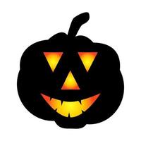 halloween pumpa ikon. höst symbol. halloween skrämmande pumpa med en leende, brinnande ögon. vektor