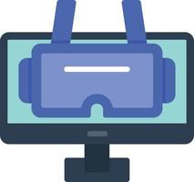 virtuell verklighet platt ikon vektor