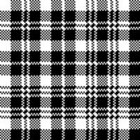 tartan schwarz uhr pixel kariert nahtloses muster vektor