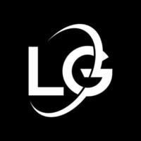 lg brev logotyp design. första brev lg logotyp ikon. abstrakt brev lg minimal logotyp design mall. lg brev design vektor med svart färger. lg logotyp.