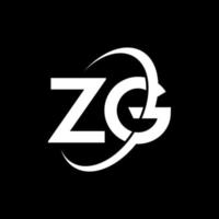 zg brev logotyp design. första brev zg logotyp ikon. abstrakt brev zg minimal logotyp design mall. zg brev design vektor med svart färger. zg logotyp.