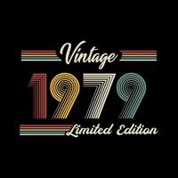 1979 Vintage Retro-T-Shirt-Designvektor in limitierter Auflage vektor