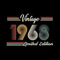 1968 Vintage Retro-T-Shirt-Designvektor in limitierter Auflage vektor