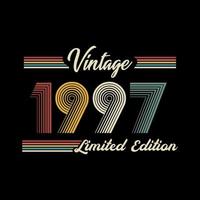 1997 Vintage Retro-T-Shirt-Designvektor in limitierter Auflage vektor