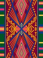 abstraktes kunstmuster mit stammesform. entworfen in ikat, aztekisch, volkstümlich, motiv, thailändisch, luxuriöser arabischer stil. Ideal für Stoffkleidung, Teppiche, Tapeten oder Kulissen. Vektor-Illustration. vektor