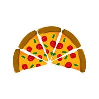 skivad av en pizza illustration. pizza vektor grafisk mall.