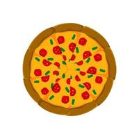 Illustration einer Pizza. Lebensmittel-Vektorgrafik-Asset. vektor