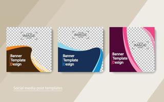 Set Banner Social Media Post Design. vektor