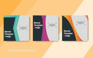 Set Banner Social Media Post Design. vektor