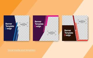 Set Banner Social Media Post Design. vektor