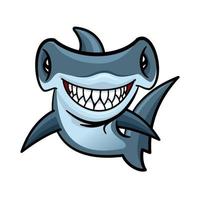 glücklicher Cartoon-Hammerhai-Charakter vektor