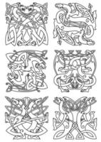 celtic Knut mönster med stam- drakar vektor