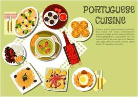 ljus nationell maträtter av portugisiska kök ikon vektor
