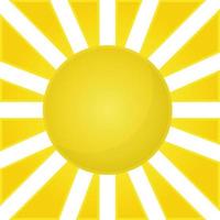 Sonne Vektor isoliert Sommer-Icon-Design. abstrakter Vektor gelbes Sonnensymbol