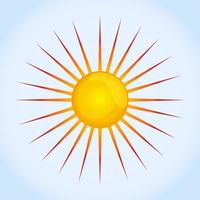 Sonne Vektor isoliert Sommer-Icon-Design. abstrakter Vektor gelbes Sonnensymbol