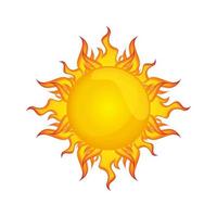 Sonne Vektor isoliert Sommer-Icon-Design. abstrakter Vektor gelbes Sonnensymbol