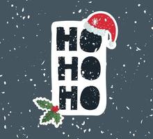 vektorillustration, handgezeichneter schriftzug - ho ho ho. farbenfrohes typografiedesign im skandinavischen stil für postkarten, banner, t-shirt-druck, einladung, grußkarte, poster, anderes grafikdesign vektor