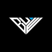 Buw Letter Logo kreatives Design mit Vektorgrafik, Buw einfaches und modernes Logo in Dreiecksform. vektor