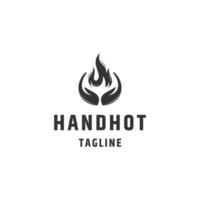 flacher Vektor der Handfeuer-Logoikonen-Designschablone