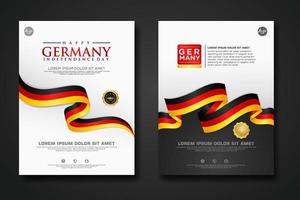 set poster design deutschland tag der einheit hintergrundvorlage vektor