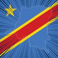 Kartenentwurf zum Unabhängigkeitstag der Demokratischen Republik Kongo vektor